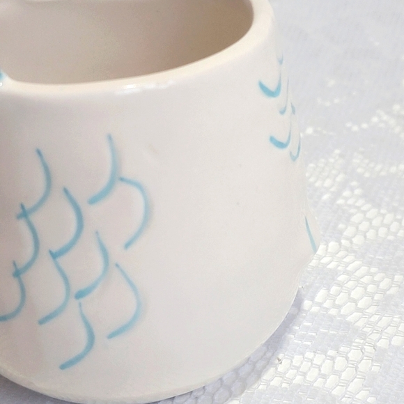 Mini Ceramic Pot Premium Glazed Cute Blue Owl Face Succulent Plant Holder - Picture 12 of 16